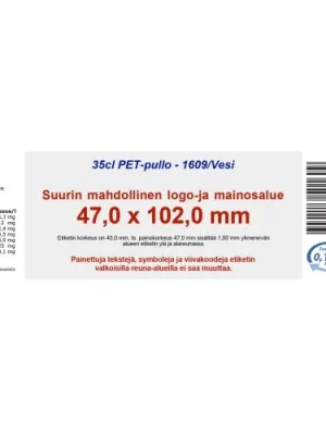 Vesipullo omalla etiketillä 0,35L - kotimainen - Image 2