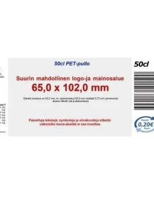 Vesipullo omalla etiketillä 0,5L - kotimainen - Image 3